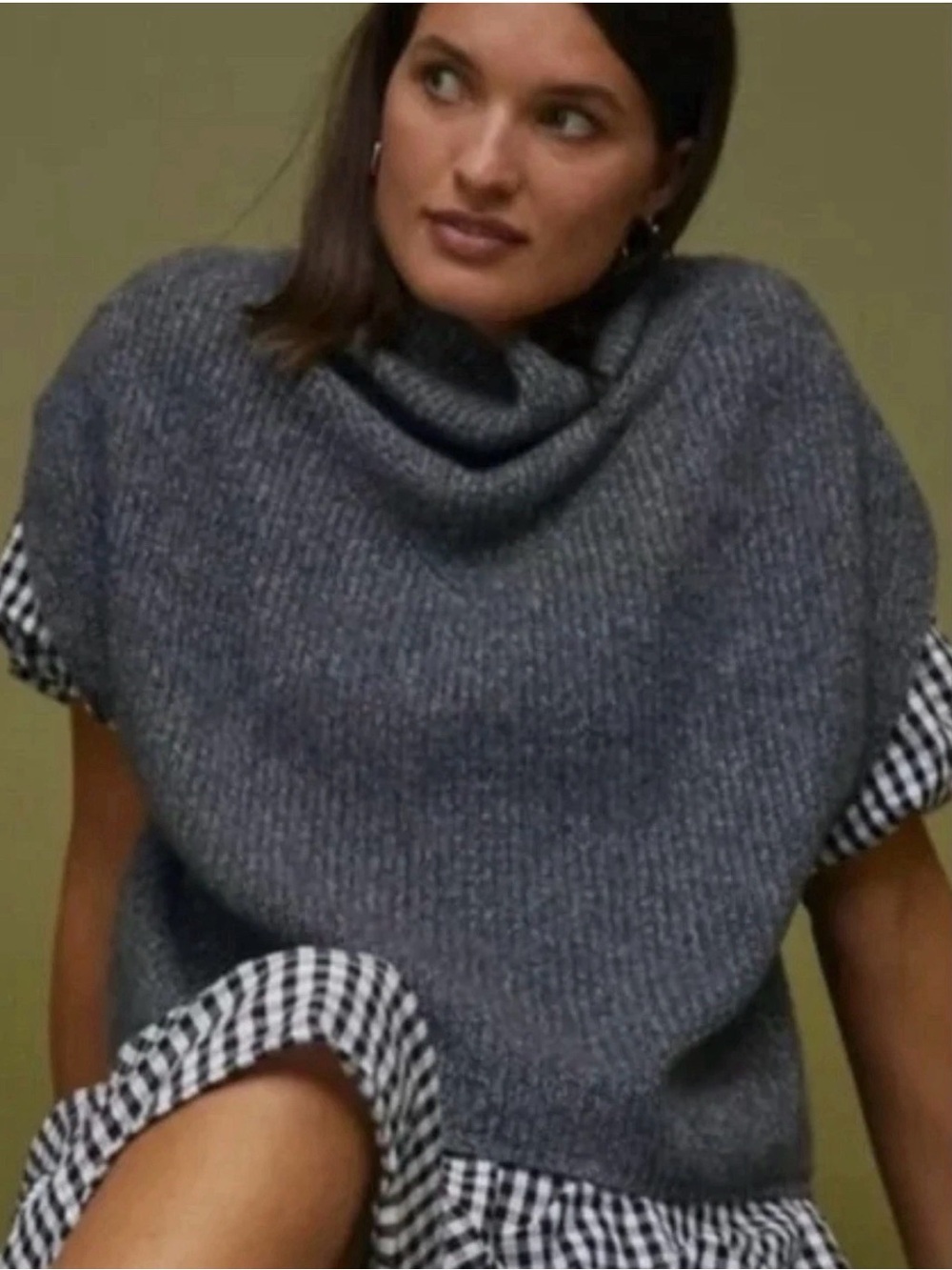 Anthropologie Enza 100% Cashmere Poncho. Charcoal. XS.